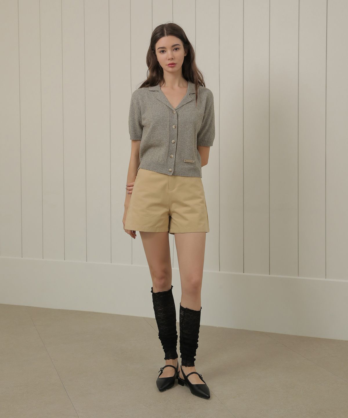 논앤논(NON AND NON) Collar Cool Knit Cardigan_NSCA471 (Khaki)