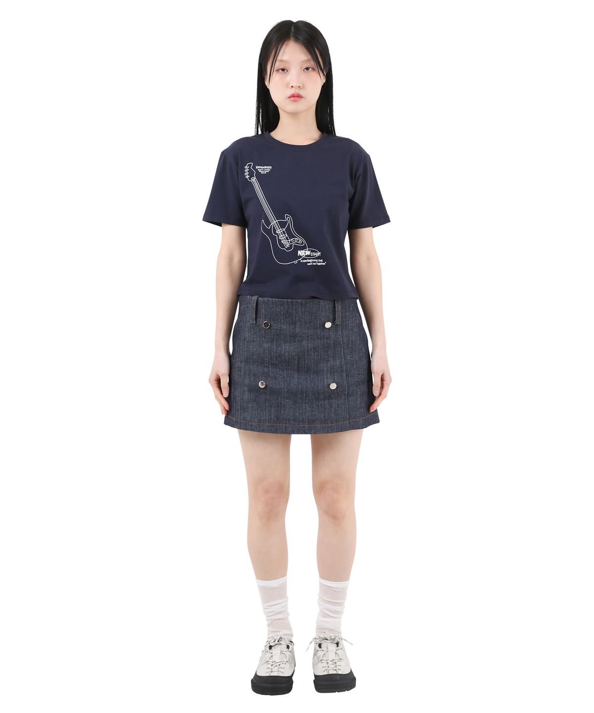 카타르시스(KATHARSIS) 데일리 데님 로우라이즈 팬츠 스커트 진청 ONESIZE