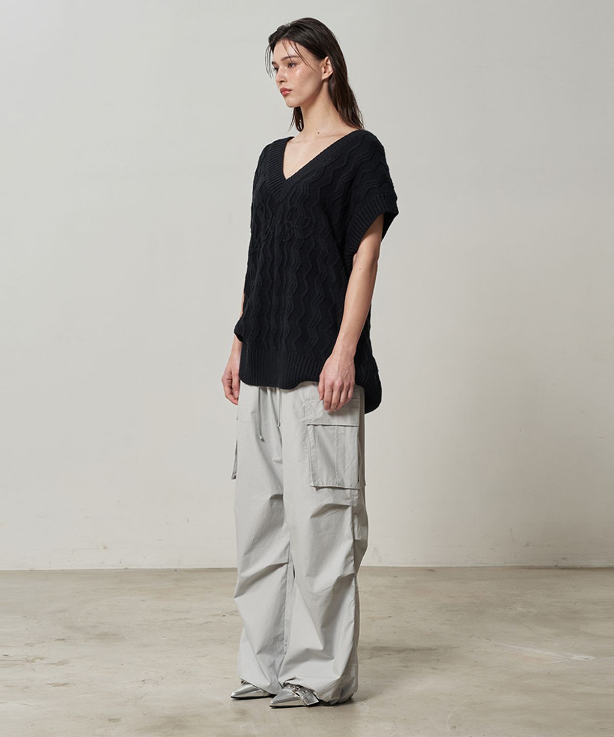 렌세(RENSE) Parasuit Cargo Pants Soft Gray
