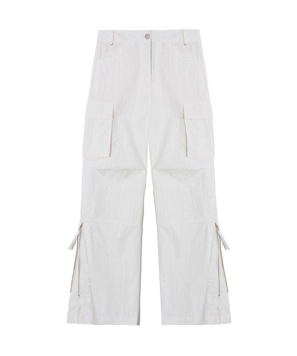 렌세(RENSE) Side Zipper Cargo Bootcut Pants Off White