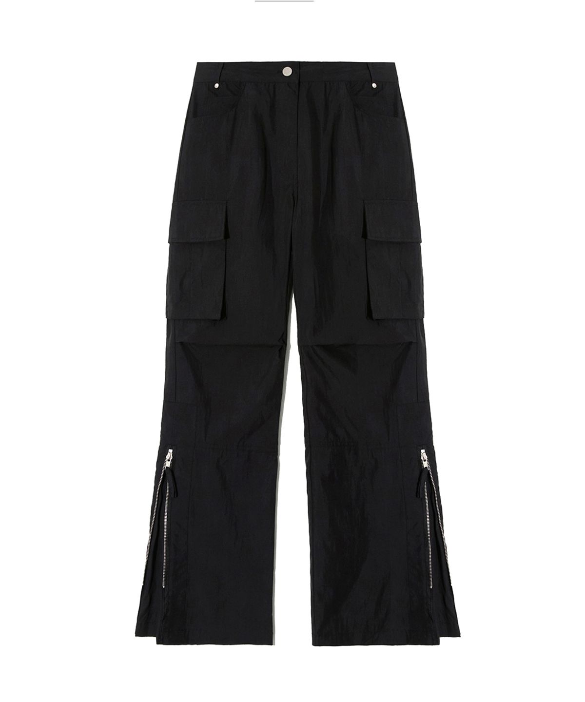 렌세(RENSE) Side Zipper Cargo Bootcut Pants Black