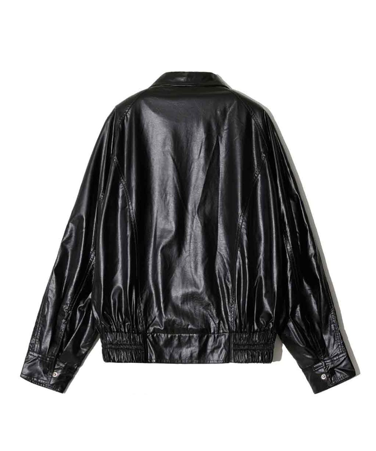 렌세(RENSE) Glossy Coating Blouson Black