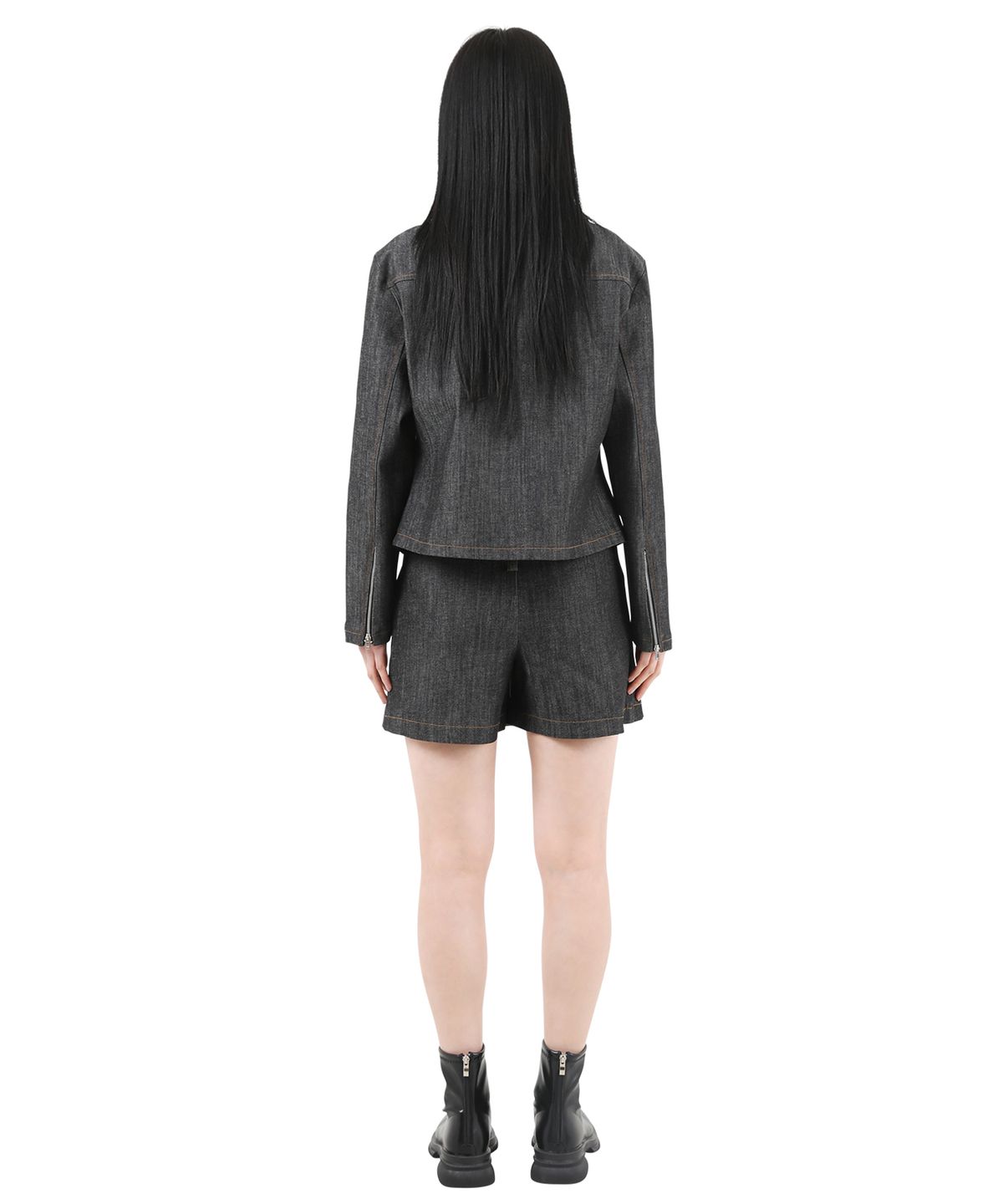 카타르시스(KATHARSIS) 데일리 데님 로우라이즈 팬츠 스커트 흑청 ONESIZE