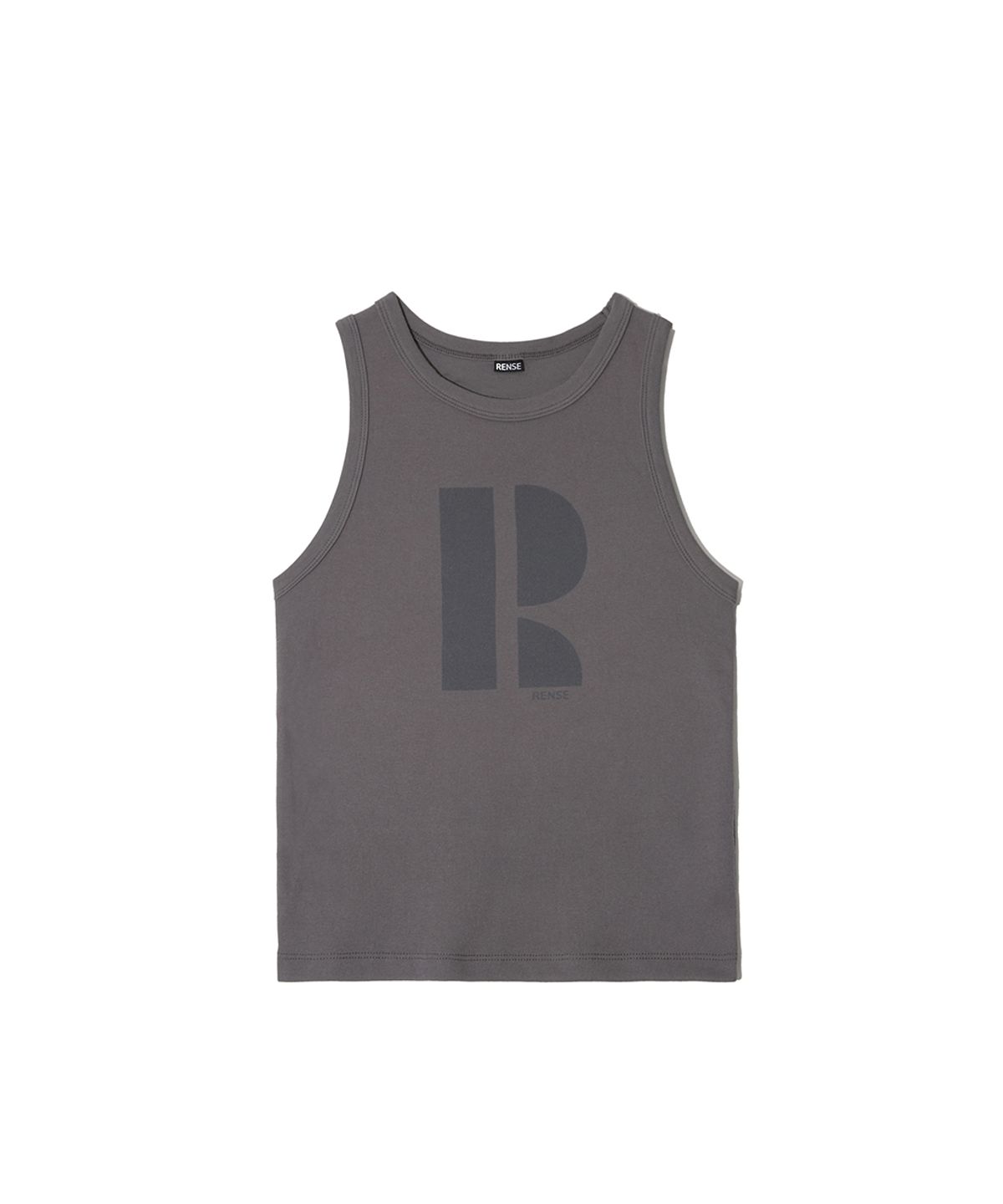 렌세(RENSE) Tone on Tone Logo Sleeveless Charcoal