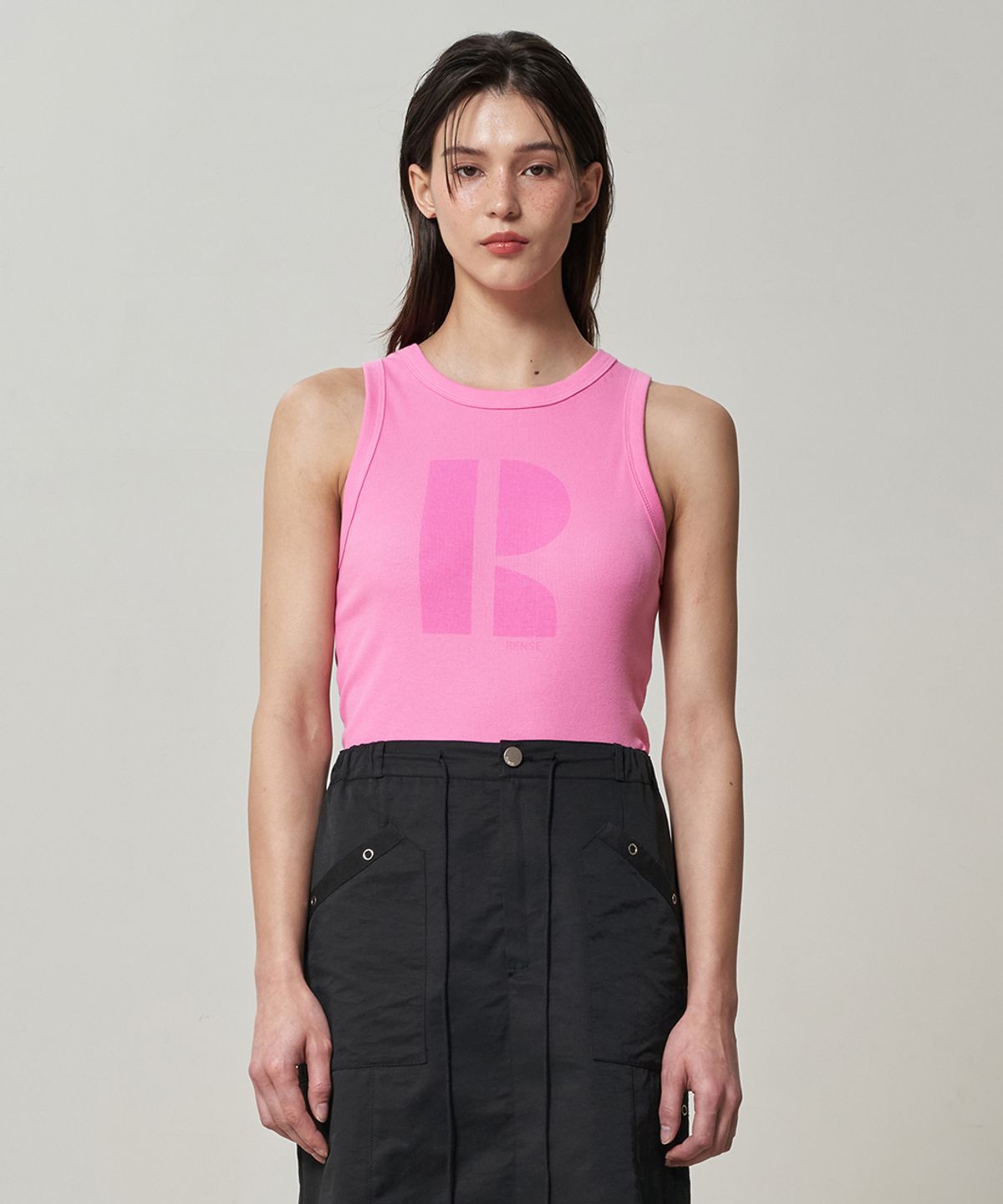 렌세(RENSE) Tone on Tone Logo Sleeveless Pink