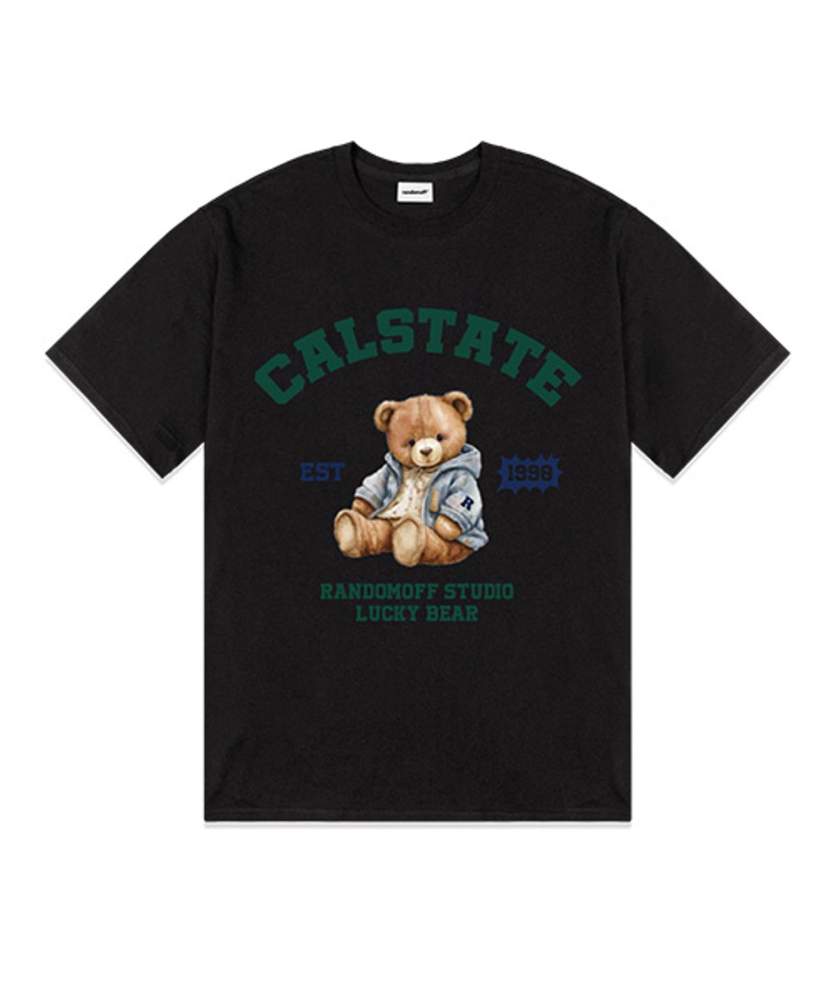 랜덤오프(RANDOMOFF) [Black&White] LUCKY BEAR 반팔티 [8컬러]