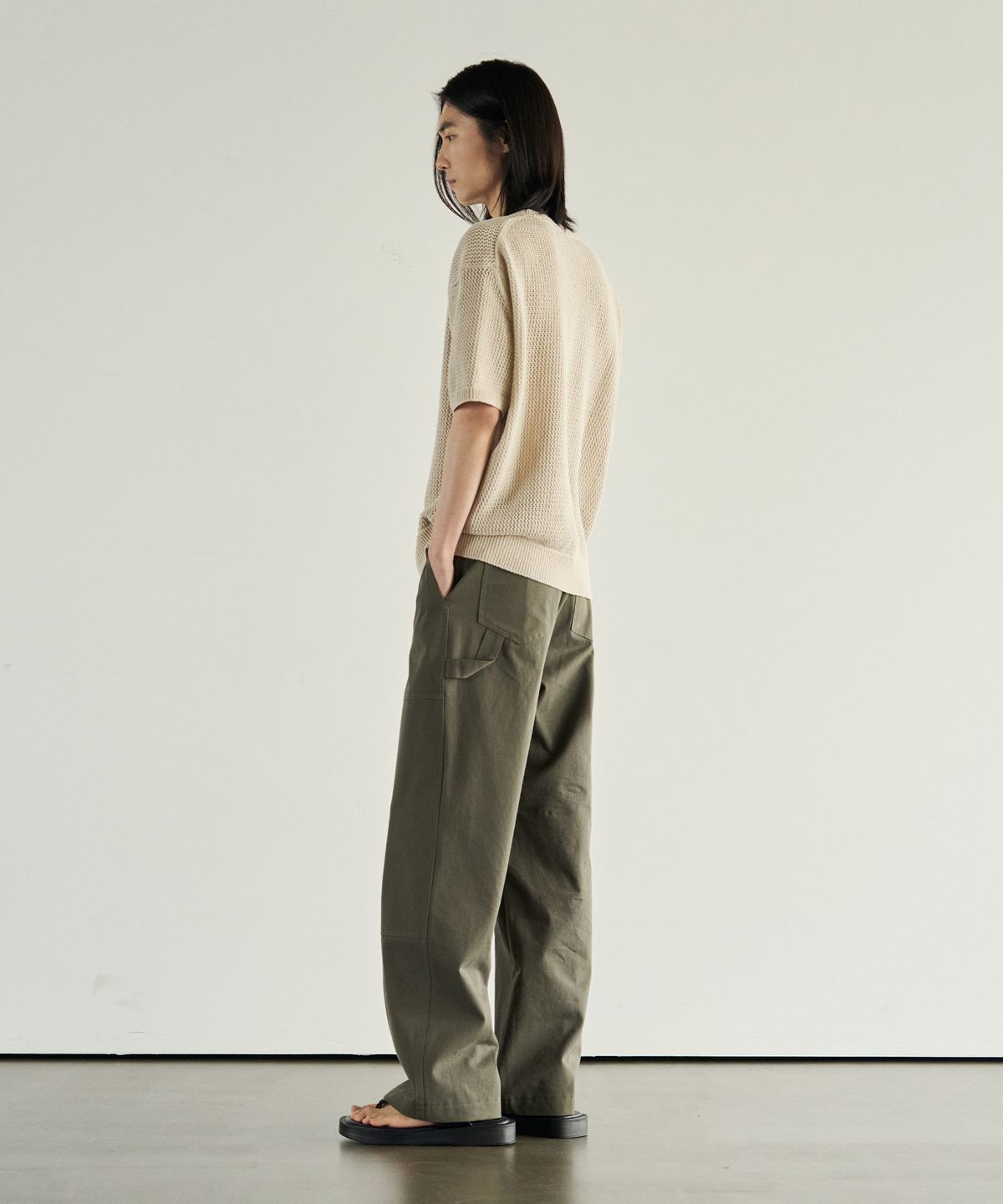 로템버(ROTEMBER) 더블 니 패치 카펜터 워크 팬츠 [KHAKI]