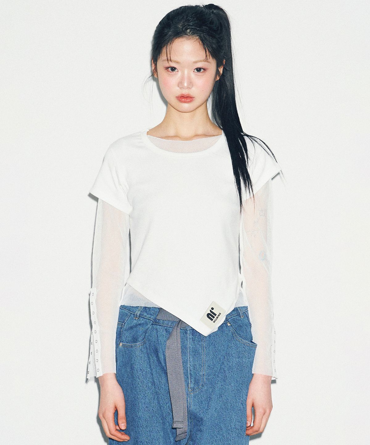 닐링(NILLRING) T11.00 Unbalanced Short-sleeved T-shirt