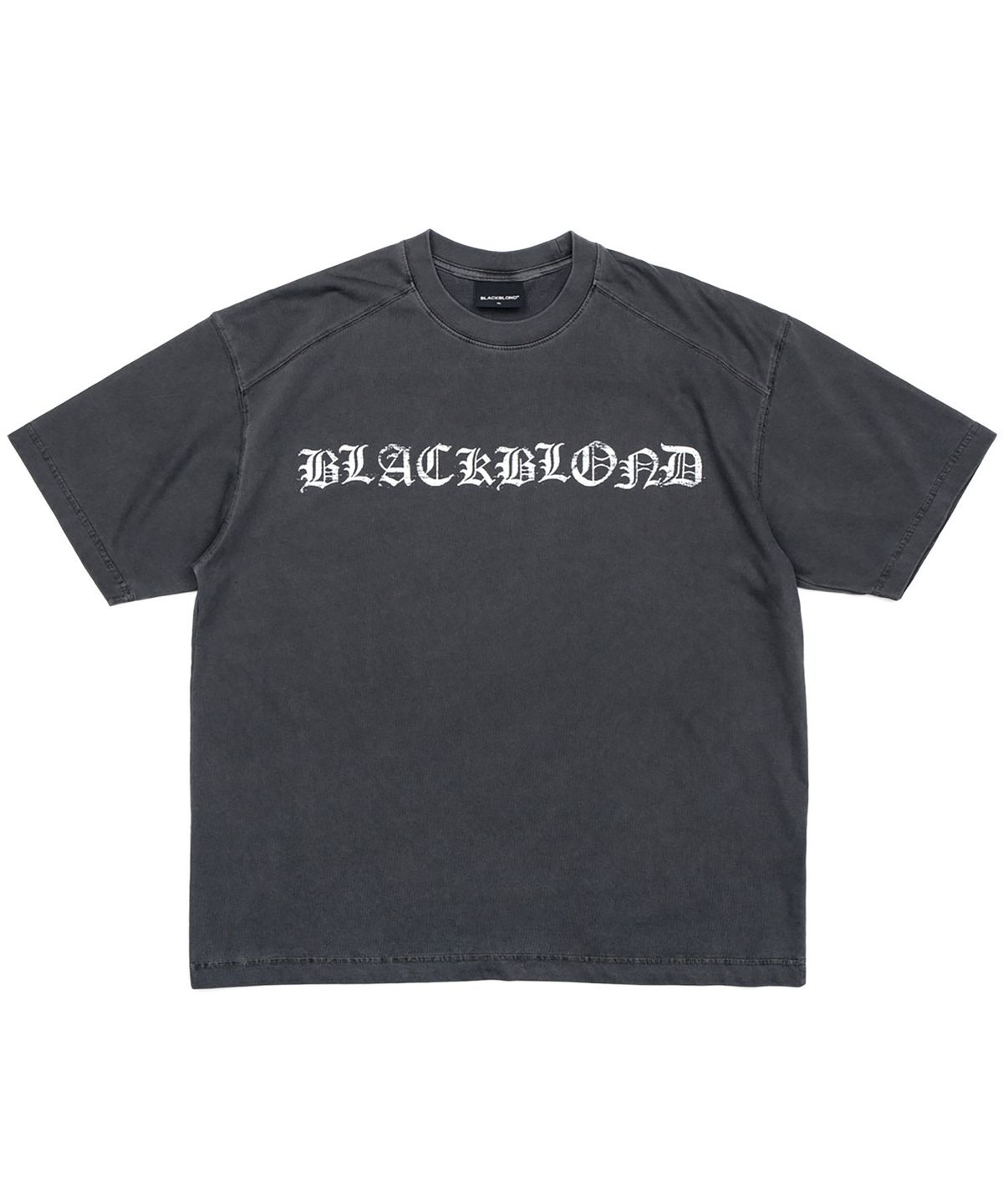 블랙블론드(BLACKBLOND) 비비디 크러쉬드 페이쓰 피그먼트 반팔티 (차콜)
