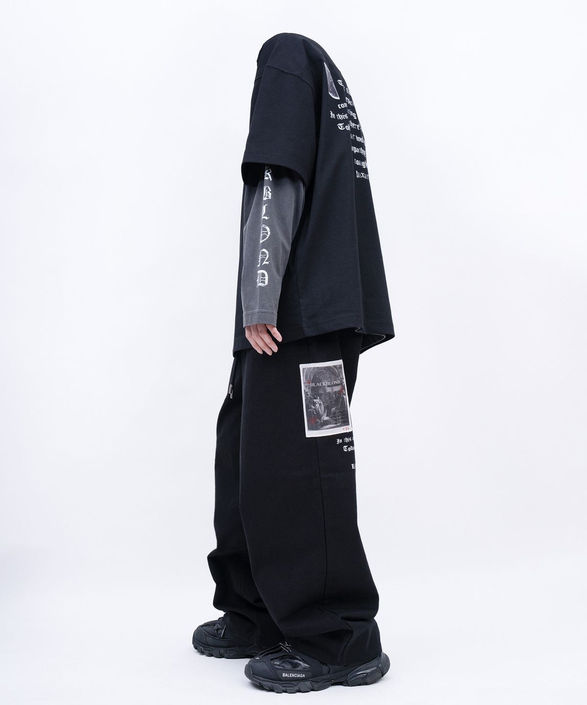 블랙블론드(BLACKBLOND) 비비디 크러쉬드 페이쓰 반팔티 (블랙)