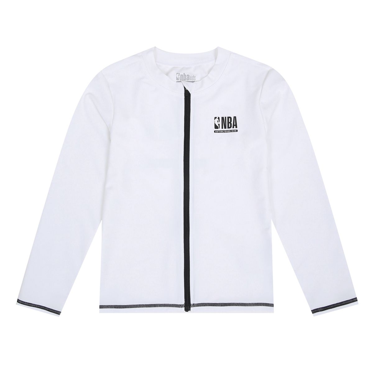 엔비에이 키즈(NBA KIDS) 베이직 집업 래시가드(K242TJ710P) 화이트