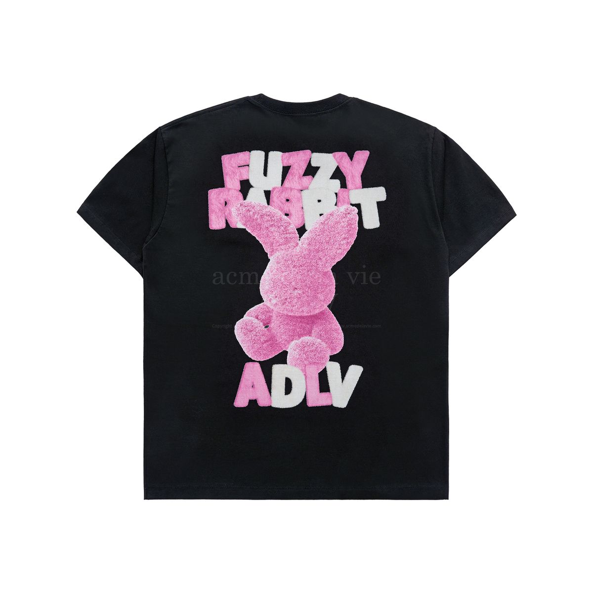 아크메드라비(ACME DE LA VIE) FUZZY FONT RABBIT SHORT SLEEVE T-SHIRT BLACK