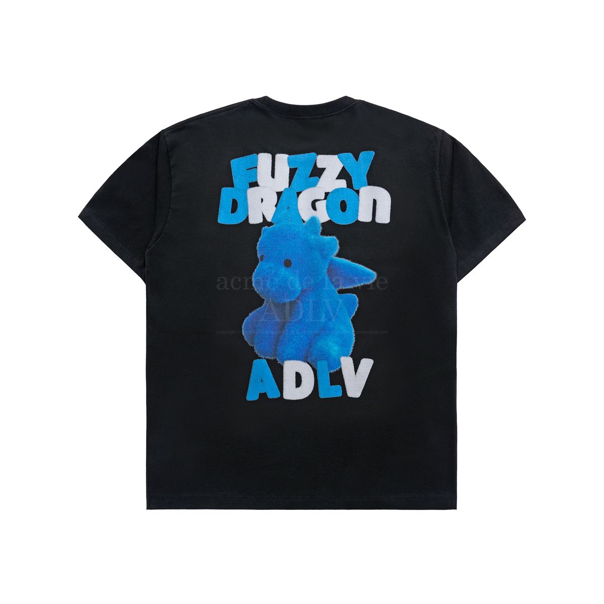 아크메드라비(ACME DE LA VIE) FUZZY FONT DRAGON SHORT SLEEVE T-SHIRT BLACK