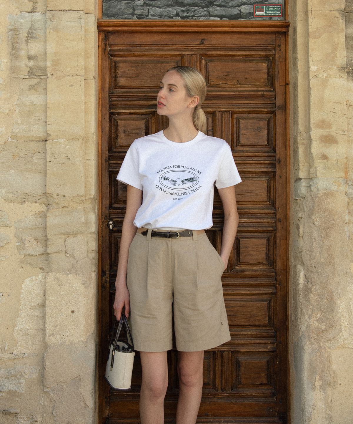 폴뉴아(FOLNUA) COTTON BERMUDA PANTS (BEIGE)