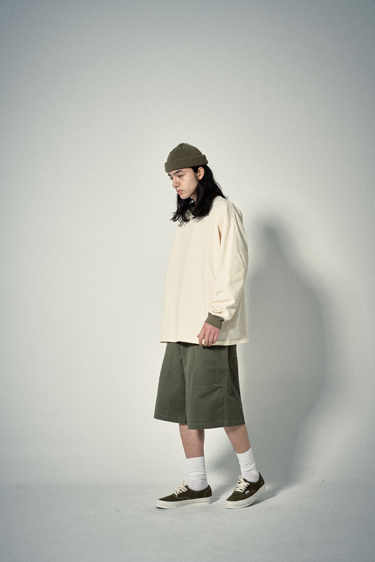 히즈핸더(HISHANDER) MILITARY P44 WIDE SHORTS [Vintage Olive]