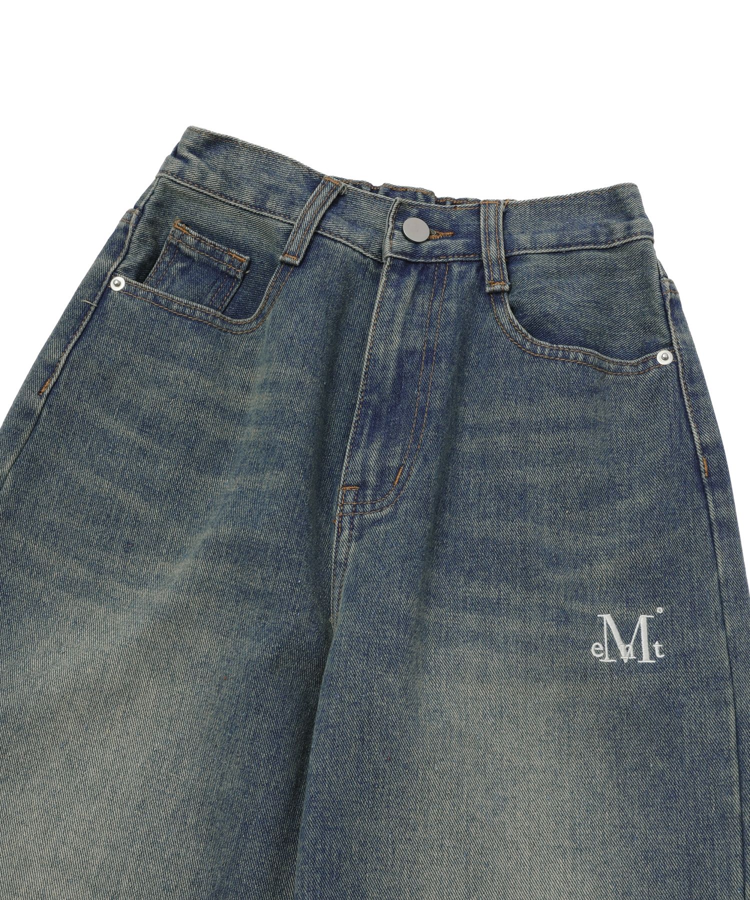 MUSINSA | MUCENT Mallorca wide denim semi-banded washed