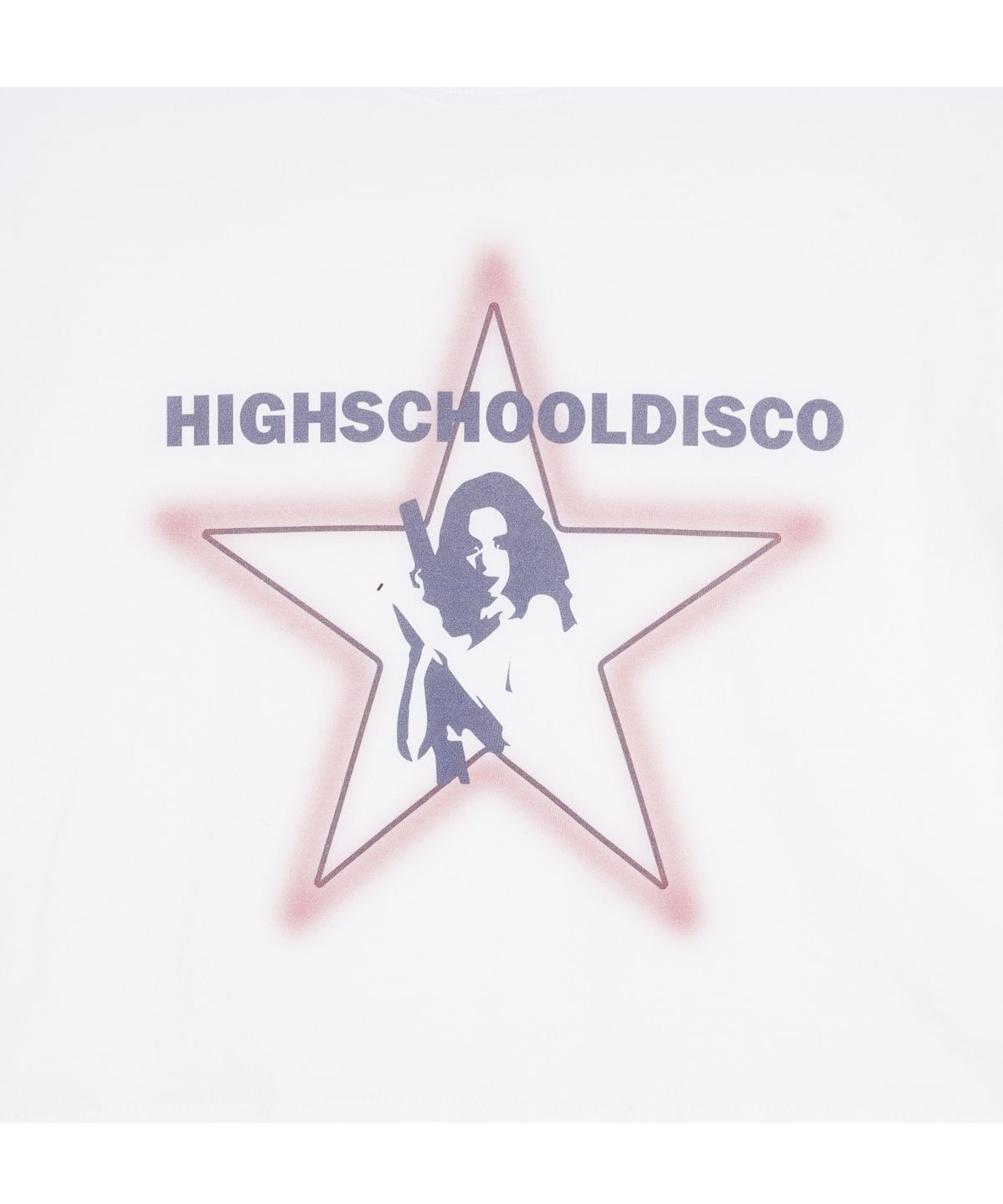 하이스쿨디스코(HIGH SCHOOL DISCO) 브레이브 걸 그래픽 크롭티 화이트