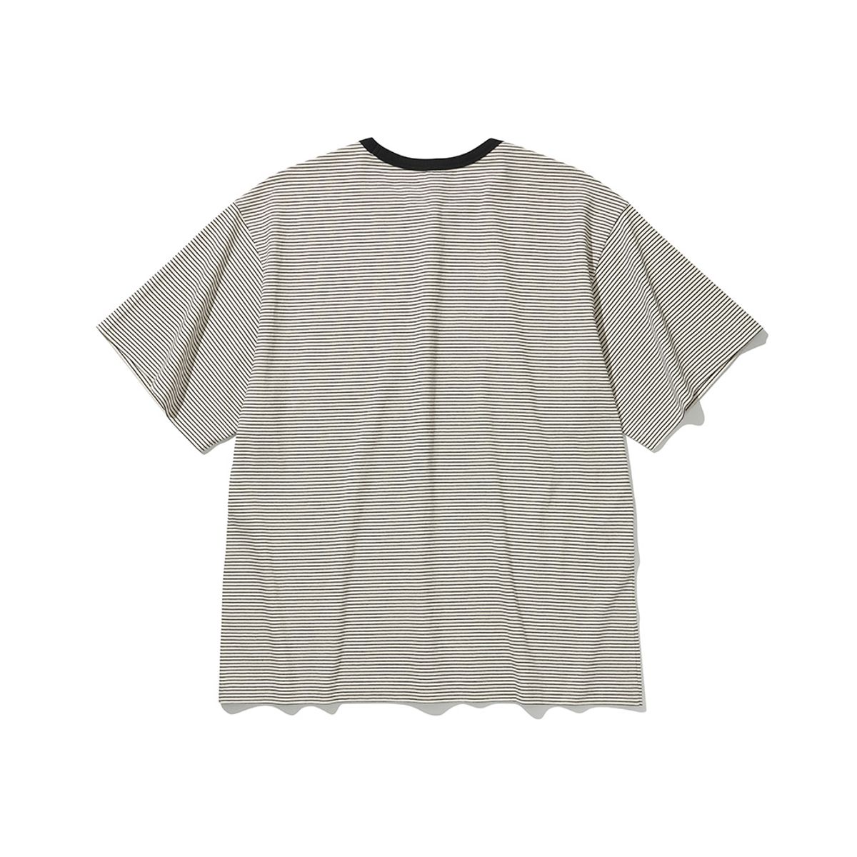 히즈핸더(HISHANDER) ROUND POCKET STRIPE T-SHIRTS [Black]