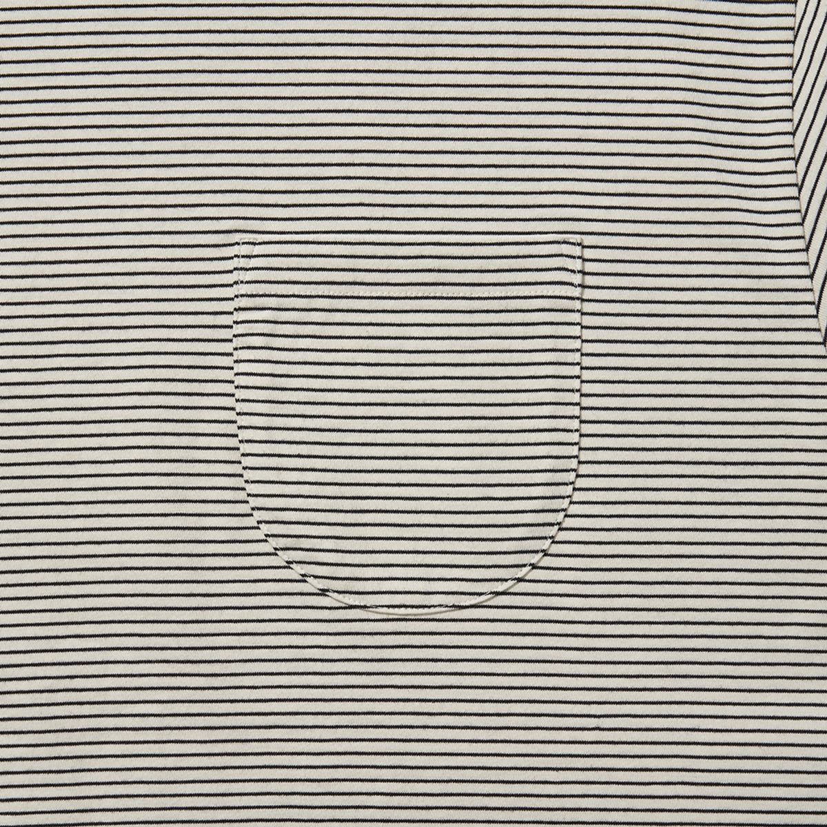 히즈핸더(HISHANDER) ROUND POCKET STRIPE T-SHIRTS [Black]