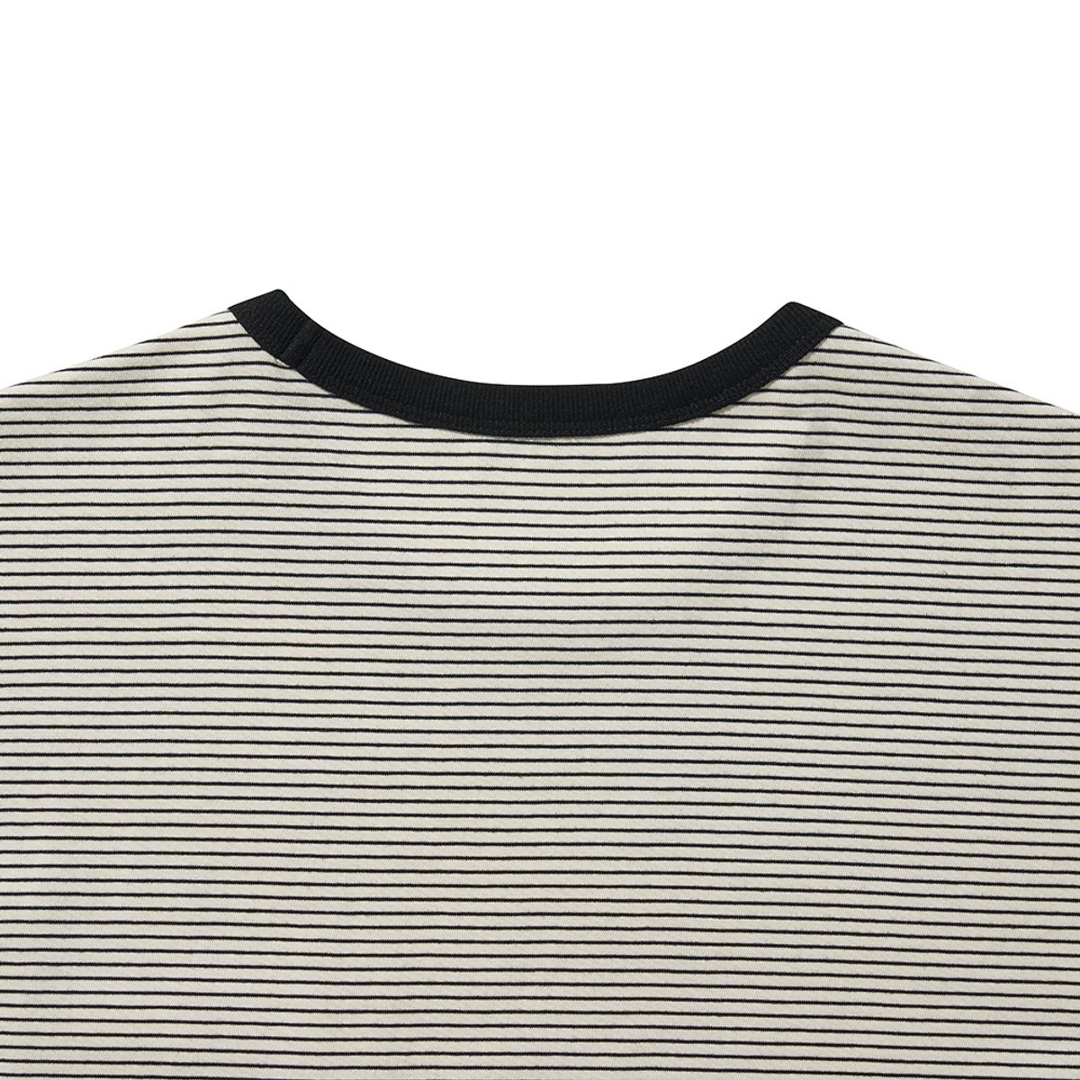 히즈핸더(HISHANDER) ROUND POCKET STRIPE T-SHIRTS [Black]