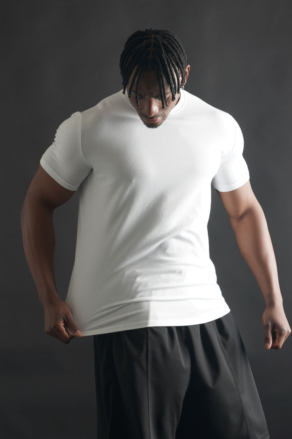 페르메논(PHERMENON) [2 PACK] 머슬핏 무지 모달 반팔티