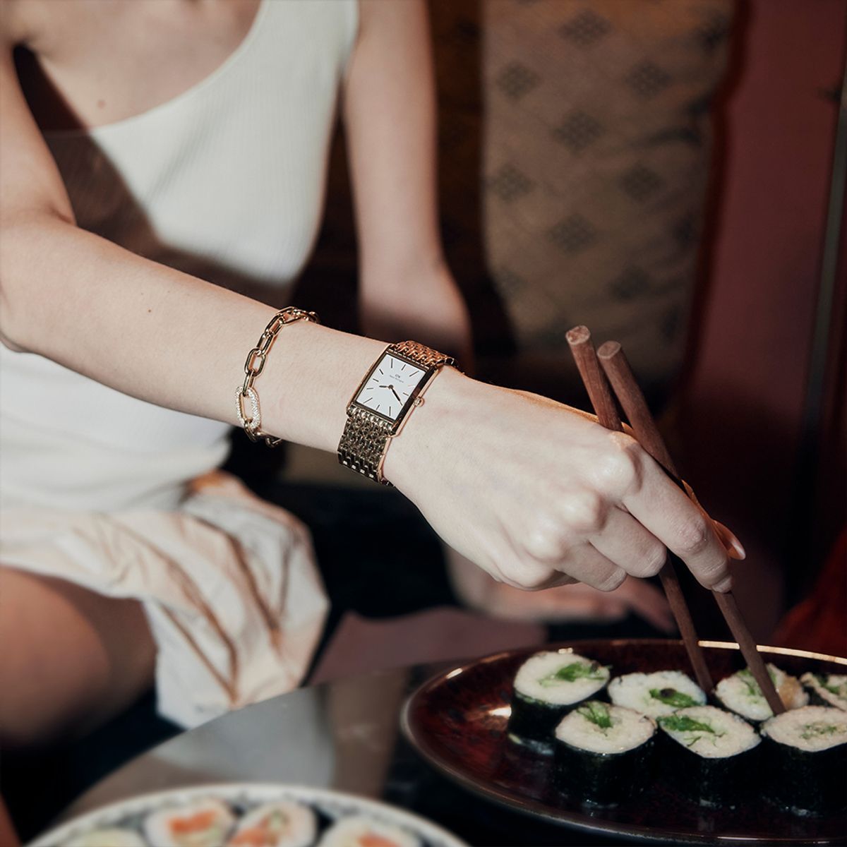 다니엘 웰링턴(DANIEL WELLINGTON) CRYSTAL LINK BRACELET 크리스탈 메탈팔찌
