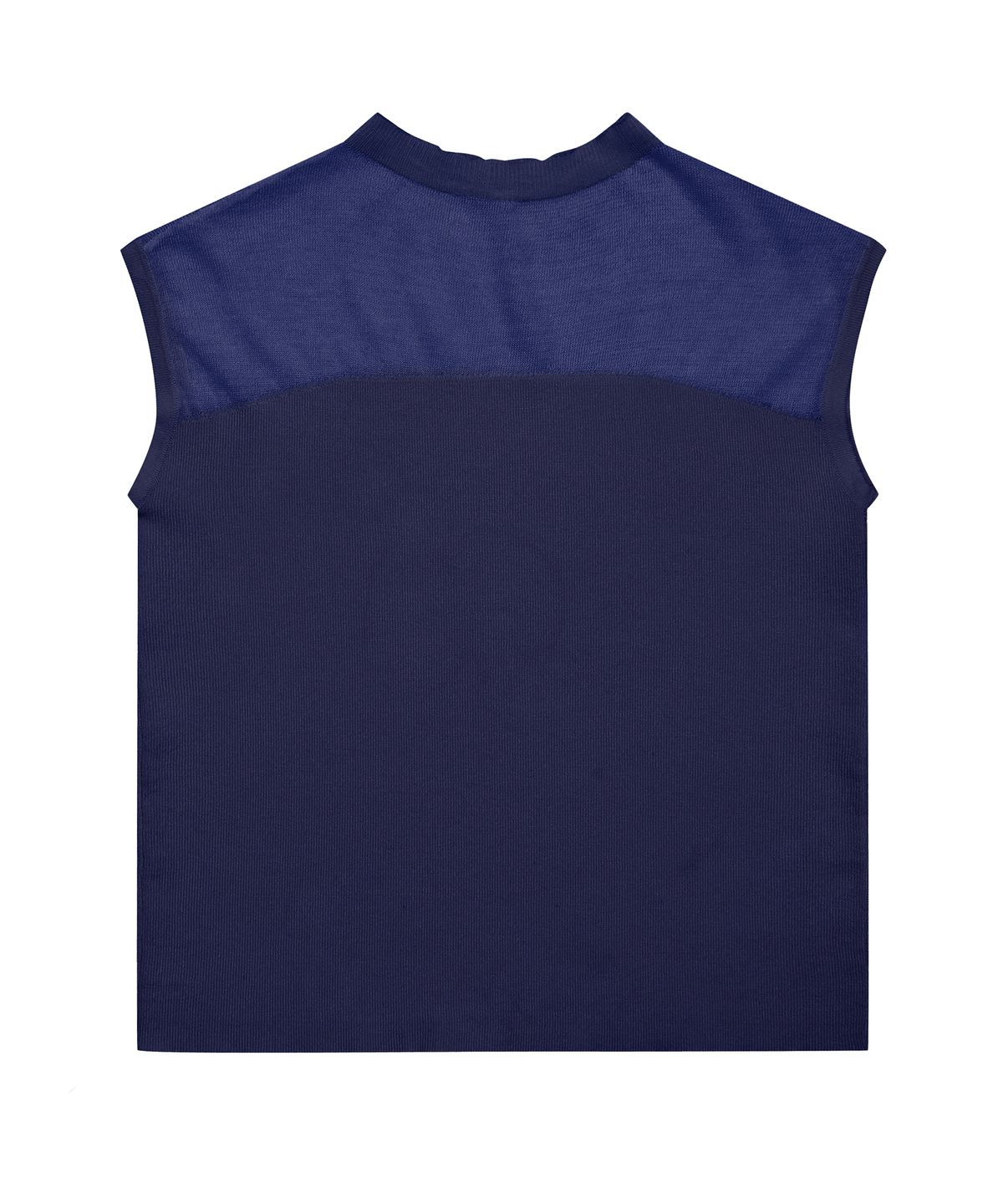 아위(AHWE) Sheer Mock Neck Sweater_NAVY