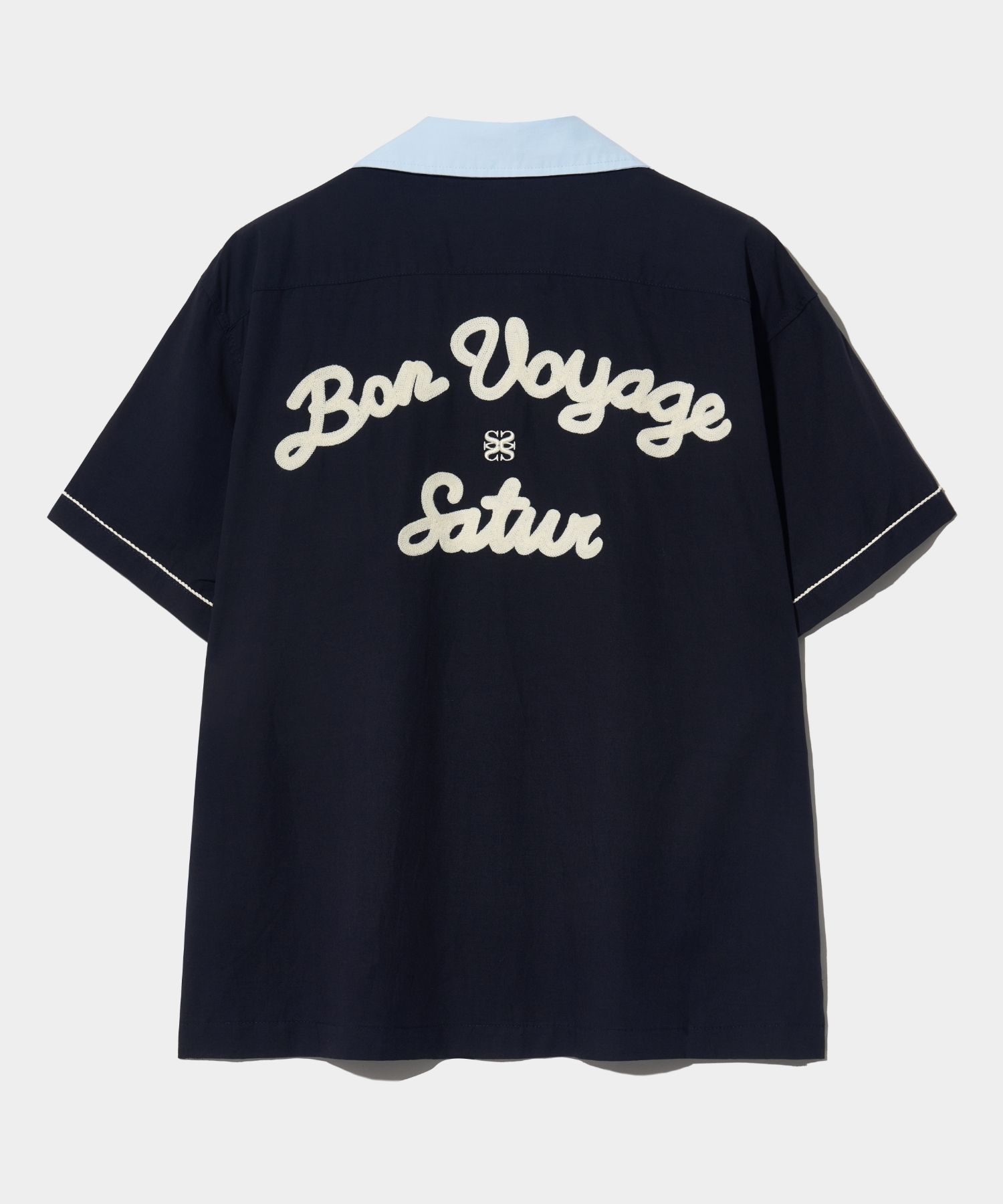 MUSINSA公式 | SATUR Bon Voyage Layered Half Shirt Sky Navy