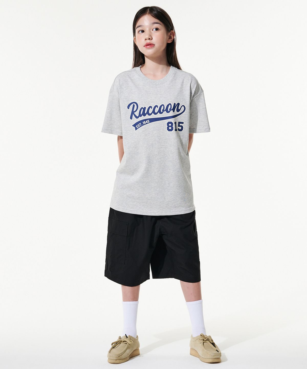 테이크이지 키즈(TAKEASY KIDS) 자이언트핏 카고 하프팬츠(블랙)