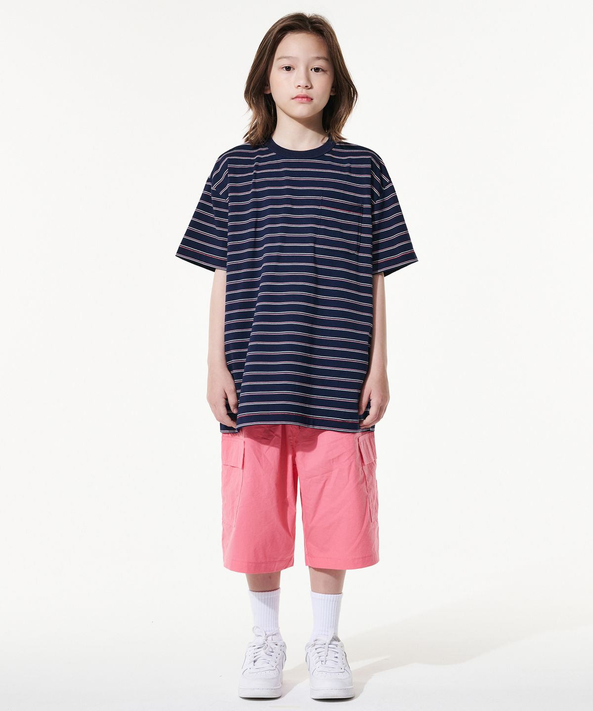 테이크이지 키즈(TAKEASY KIDS) 자이언트핏 카고 하프팬츠(핑크)