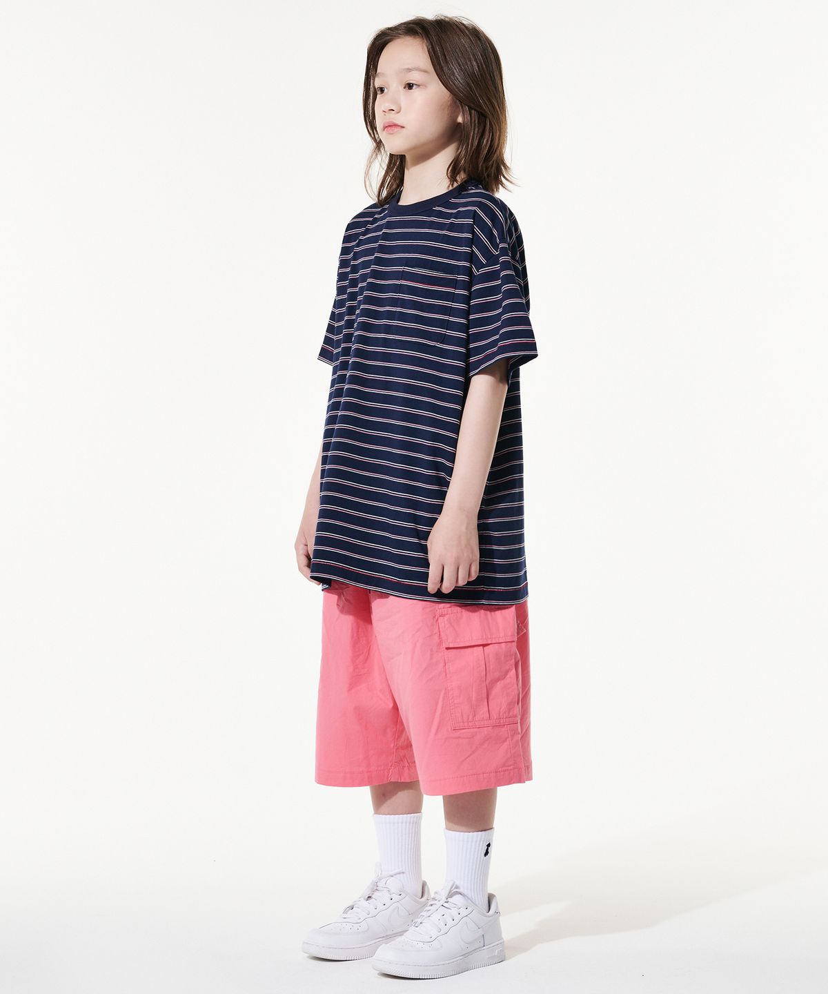 테이크이지 키즈(TAKEASY KIDS) 자이언트핏 카고 하프팬츠(핑크)