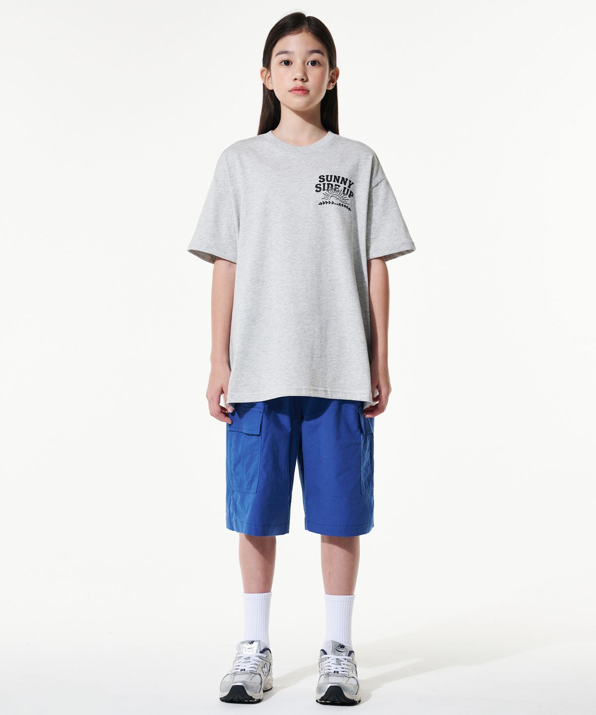 테이크이지 키즈(TAKEASY KIDS) 자이언트핏 카고 하프팬츠(마린블루)