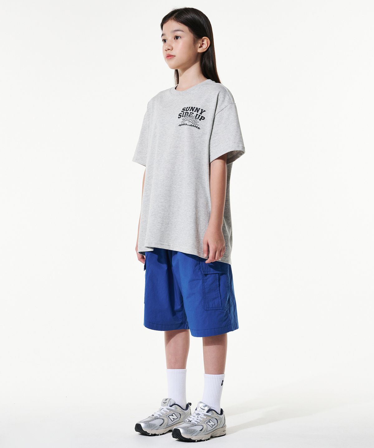 테이크이지 키즈(TAKEASY KIDS) 자이언트핏 카고 하프팬츠(마린블루)
