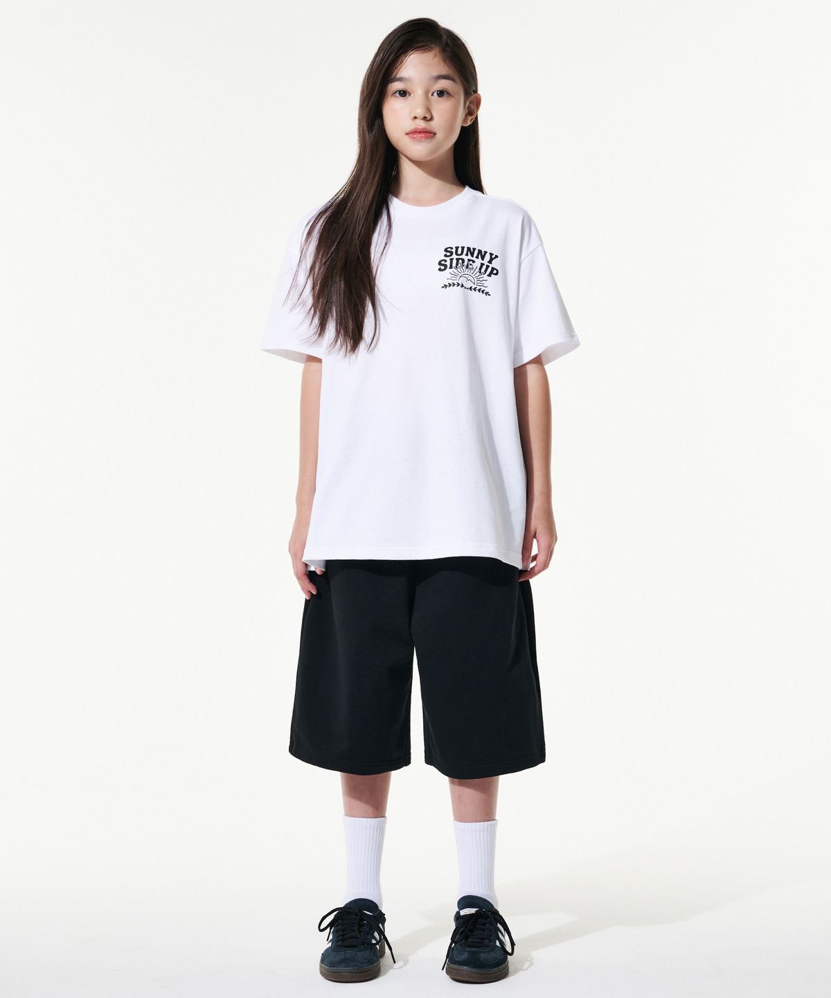 테이크이지 키즈(TAKEASY KIDS) 자이언트핏 스웻 쇼츠(블랙)