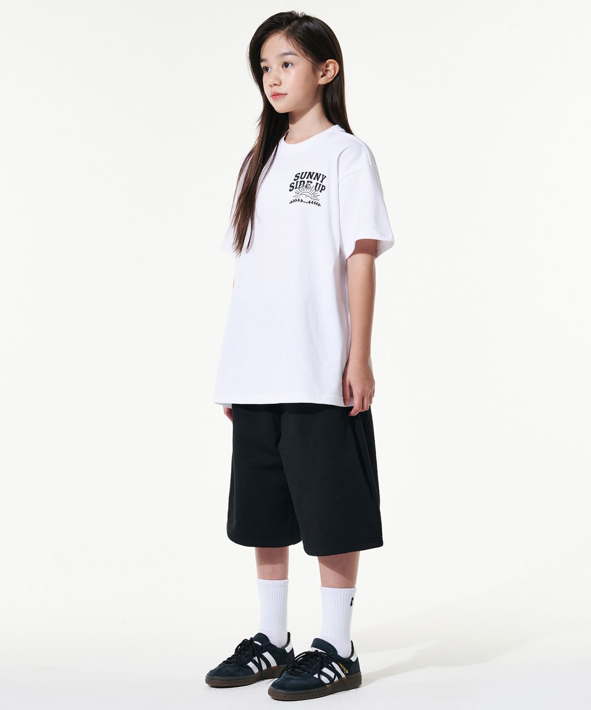 테이크이지 키즈(TAKEASY KIDS) 자이언트핏 스웻 쇼츠(블랙)