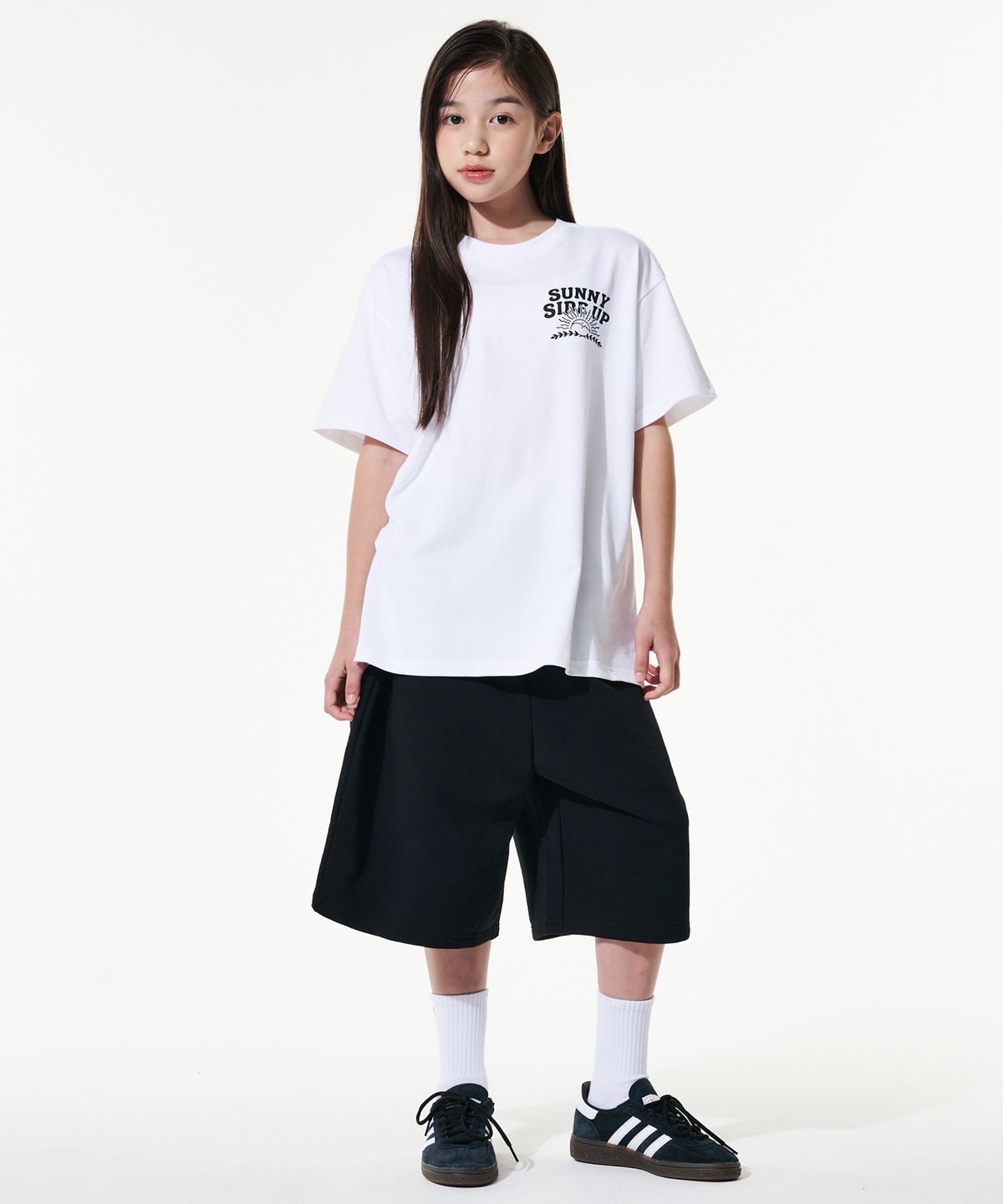 테이크이지 키즈(TAKEASY KIDS) 자이언트핏 스웻 쇼츠(블랙)