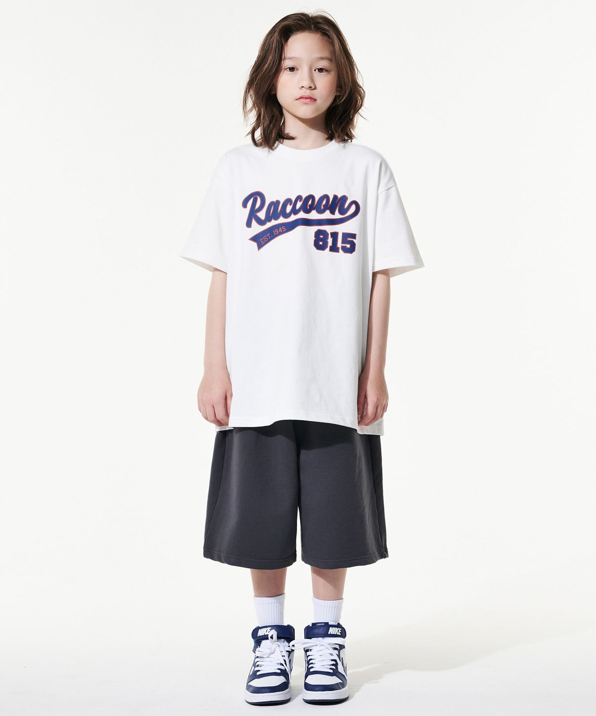 테이크이지 키즈(TAKEASY KIDS) 자이언트핏 스웻 쇼츠(다크 그레이)