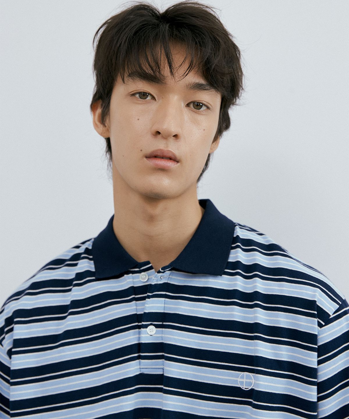 엔도어(ENDOOR) Washed stripe polo 1/2 shirt (navy stripe)