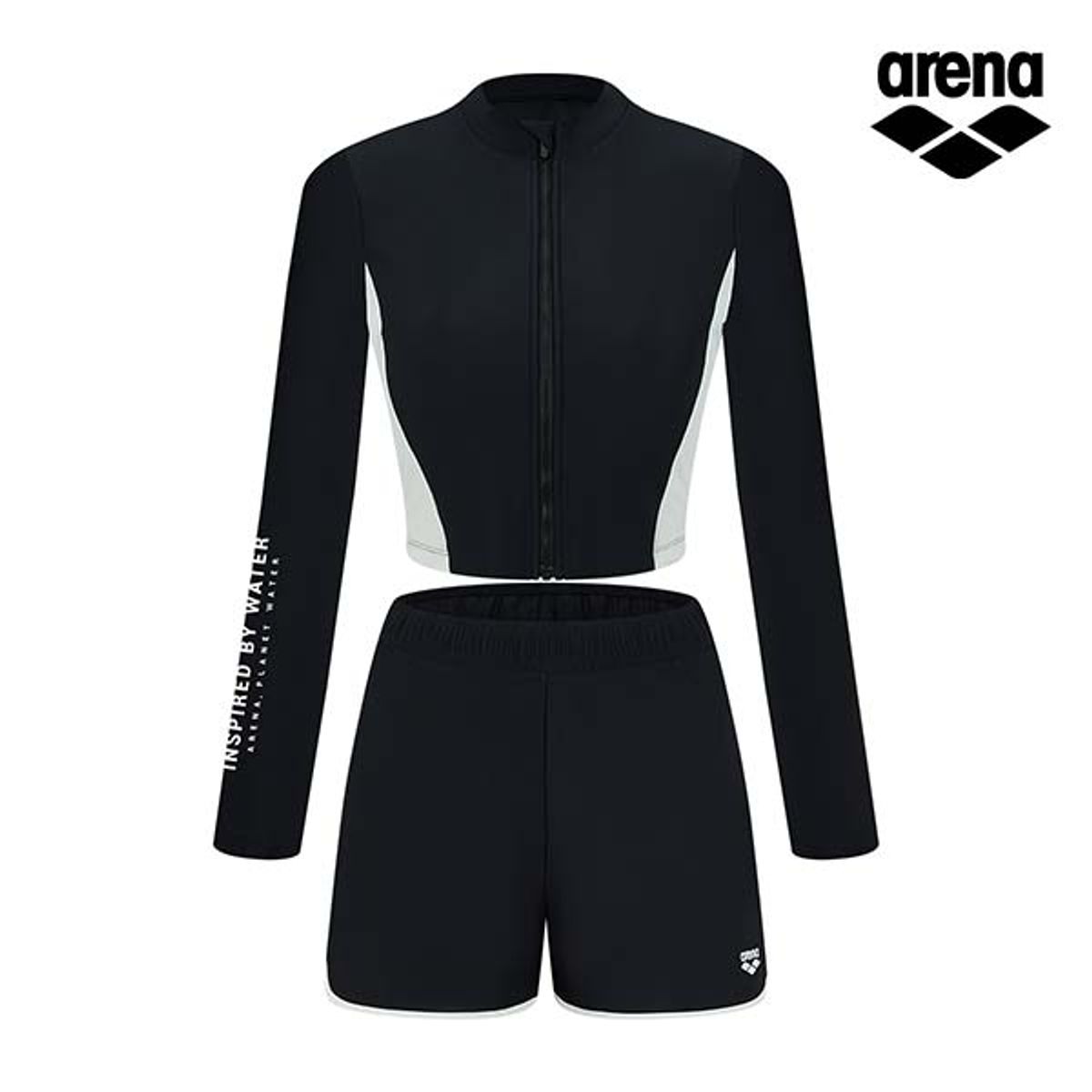 아레나 키즈(ARENA KIDS) 인스파이어 아동 레저 집업 래쉬가드 세트 A4BG1GS81BLK