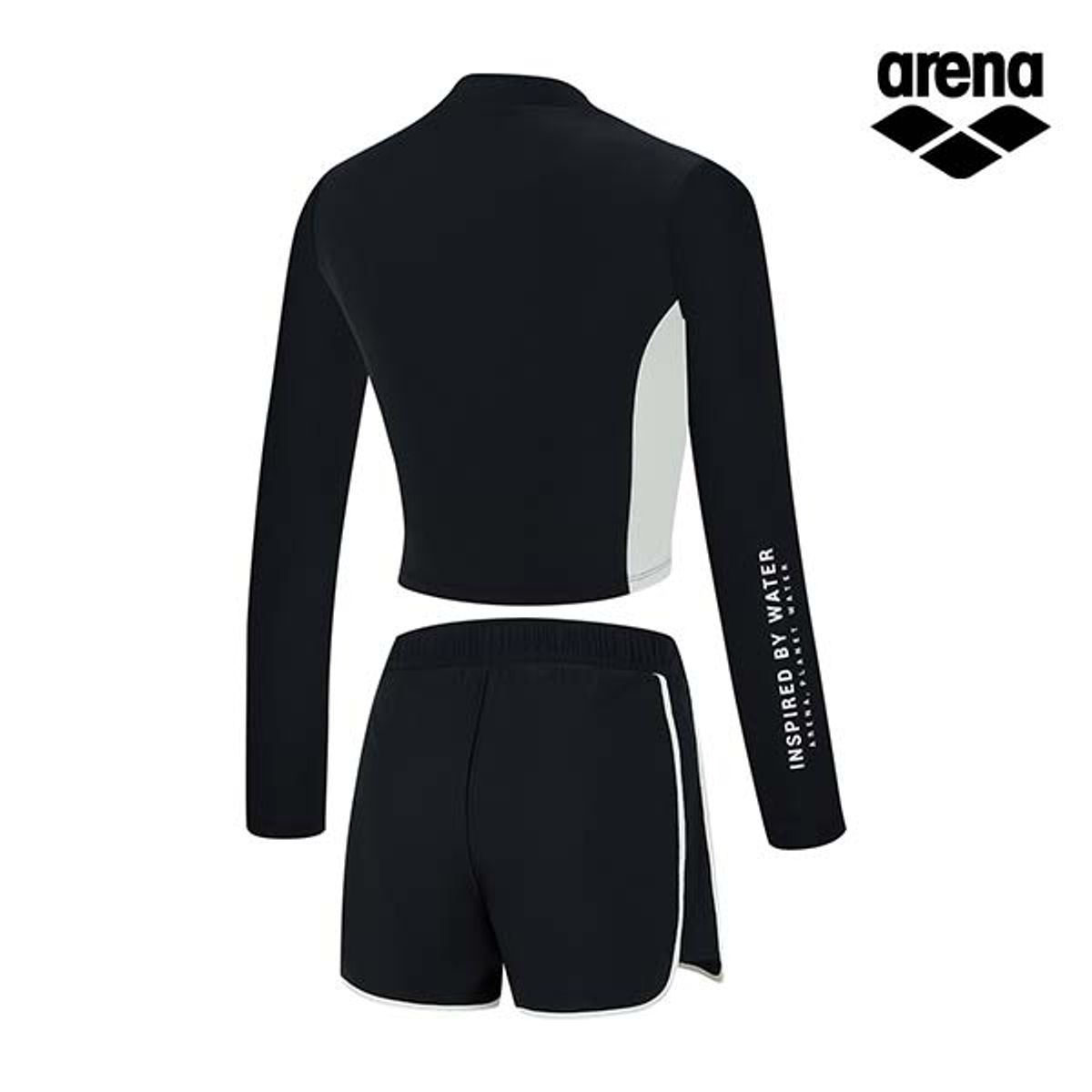아레나 키즈(ARENA KIDS) 인스파이어 아동 레저 집업 래쉬가드 세트 A4BG1GS81BLK