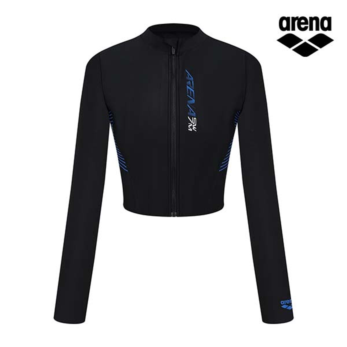 아레나(ARENA) 임팩트 레저 크롭 집업 래쉬가드 A4BL1QR01BLK