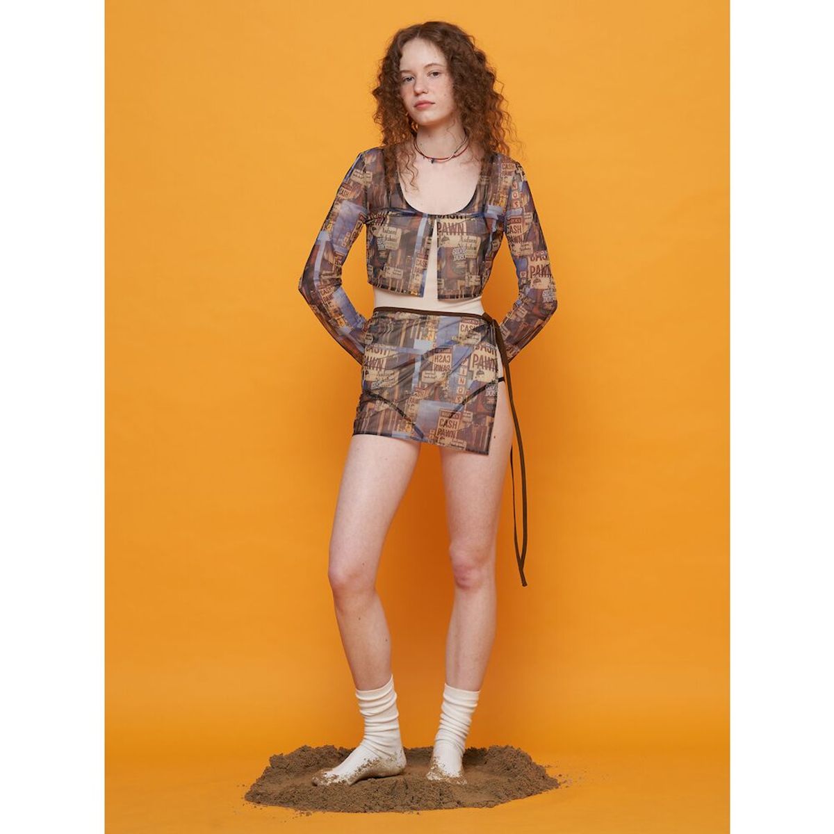 샌드 사운드(SAND SOUND) Beach Coverup Setup Skirt_Print  Yellow