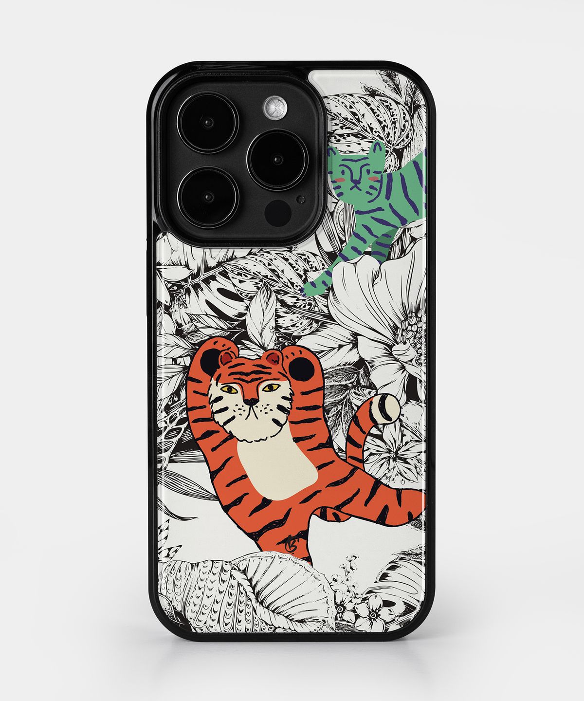 기키(GEEKY) [에폭시/글로시 범퍼케이스] Funny Tigers garden Adventures