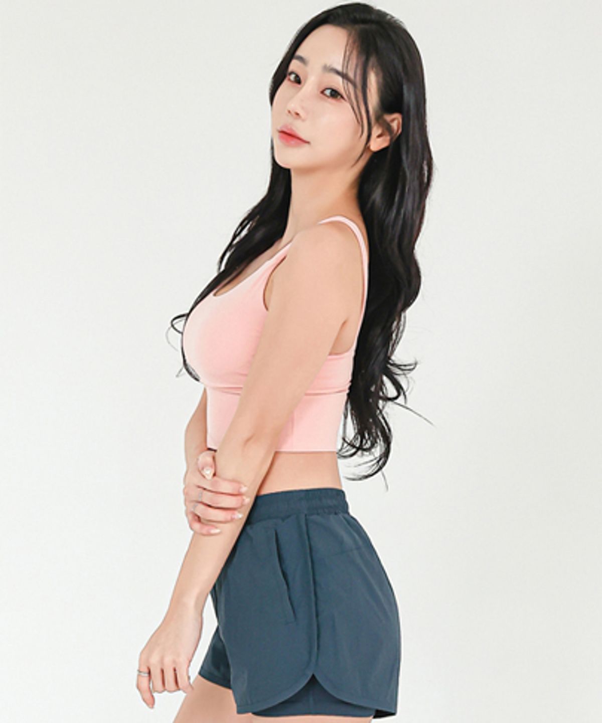 튜브트리(TUBE TREE) 여성용 크롭 래쉬가드 브라탑 B730 로리핑크