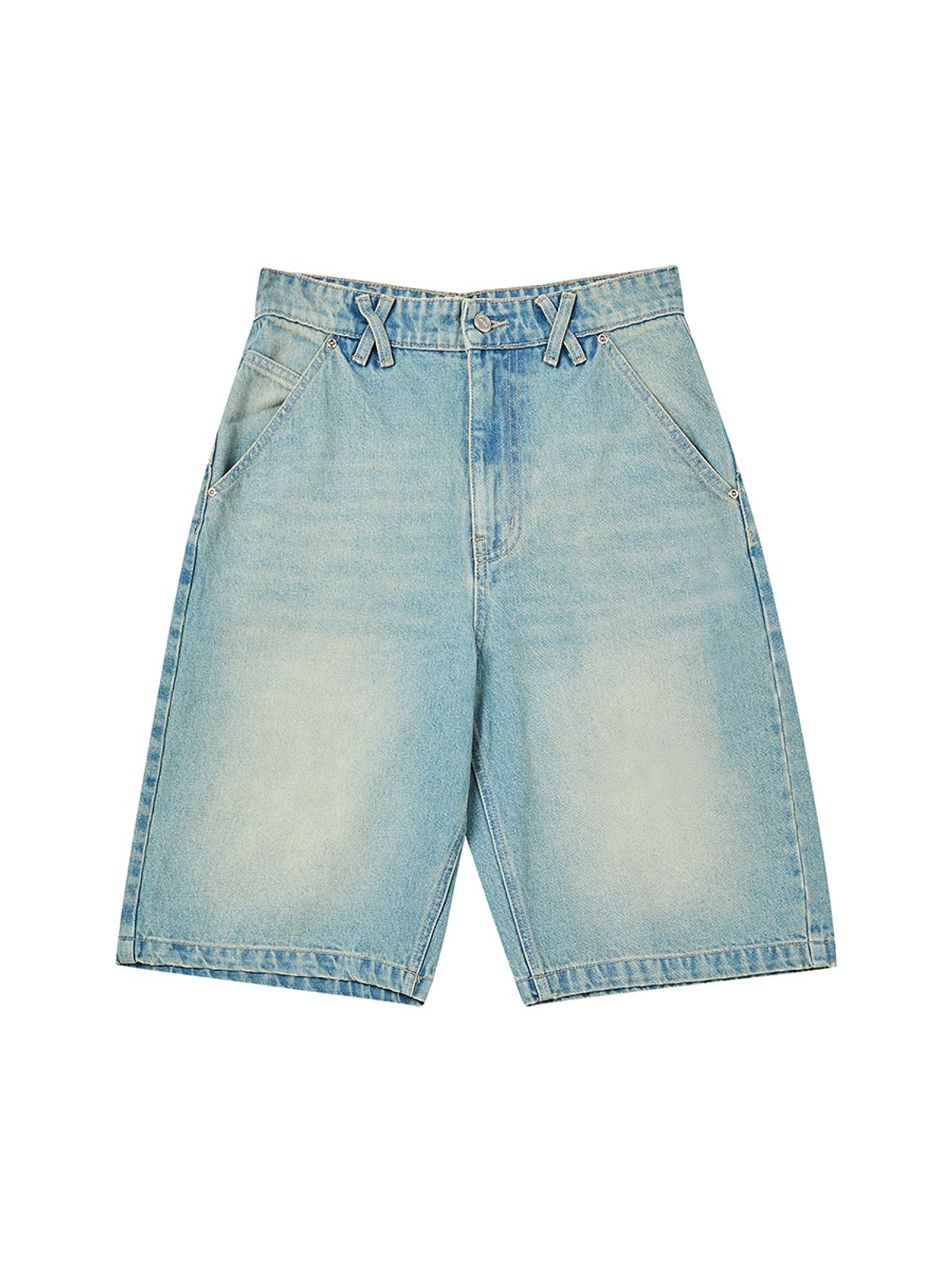 엔와이엑스엑스(NYXX) FADED DENIM HALF PANTS ASH BLUE