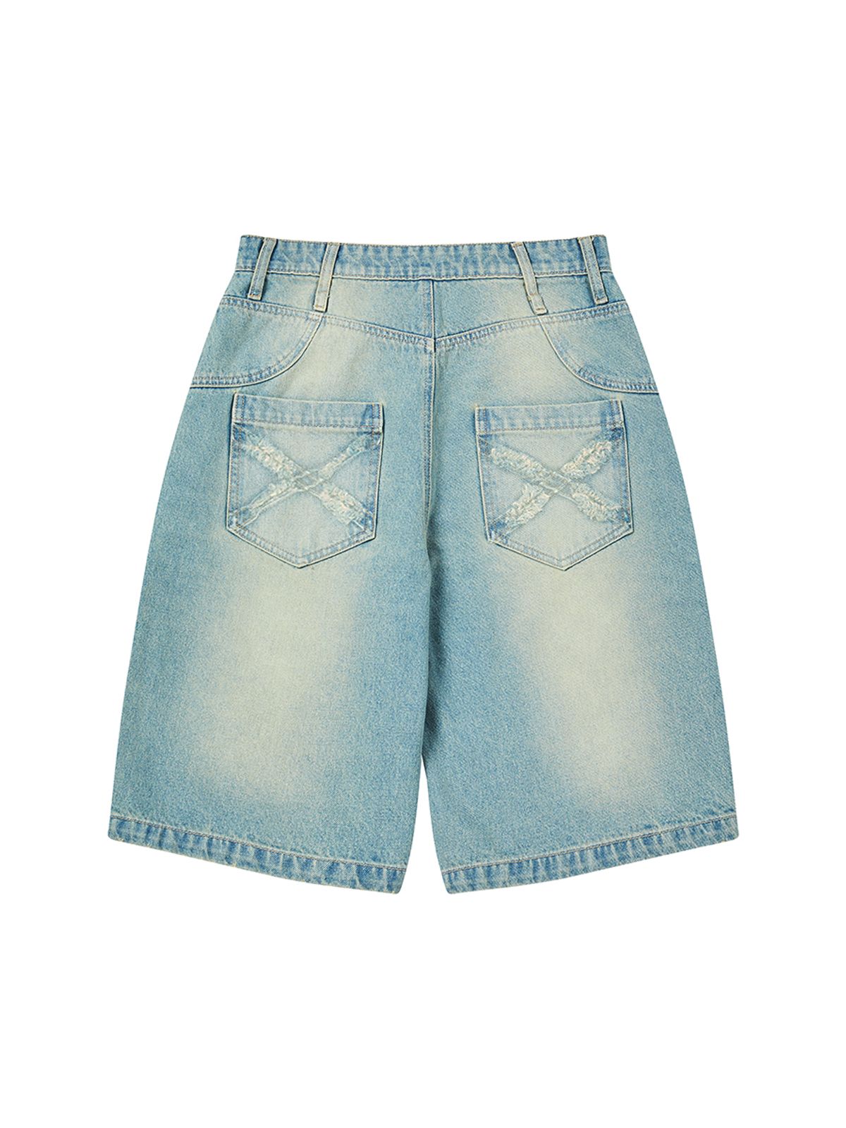 엔와이엑스엑스(NYXX) FADED DENIM HALF PANTS ASH BLUE