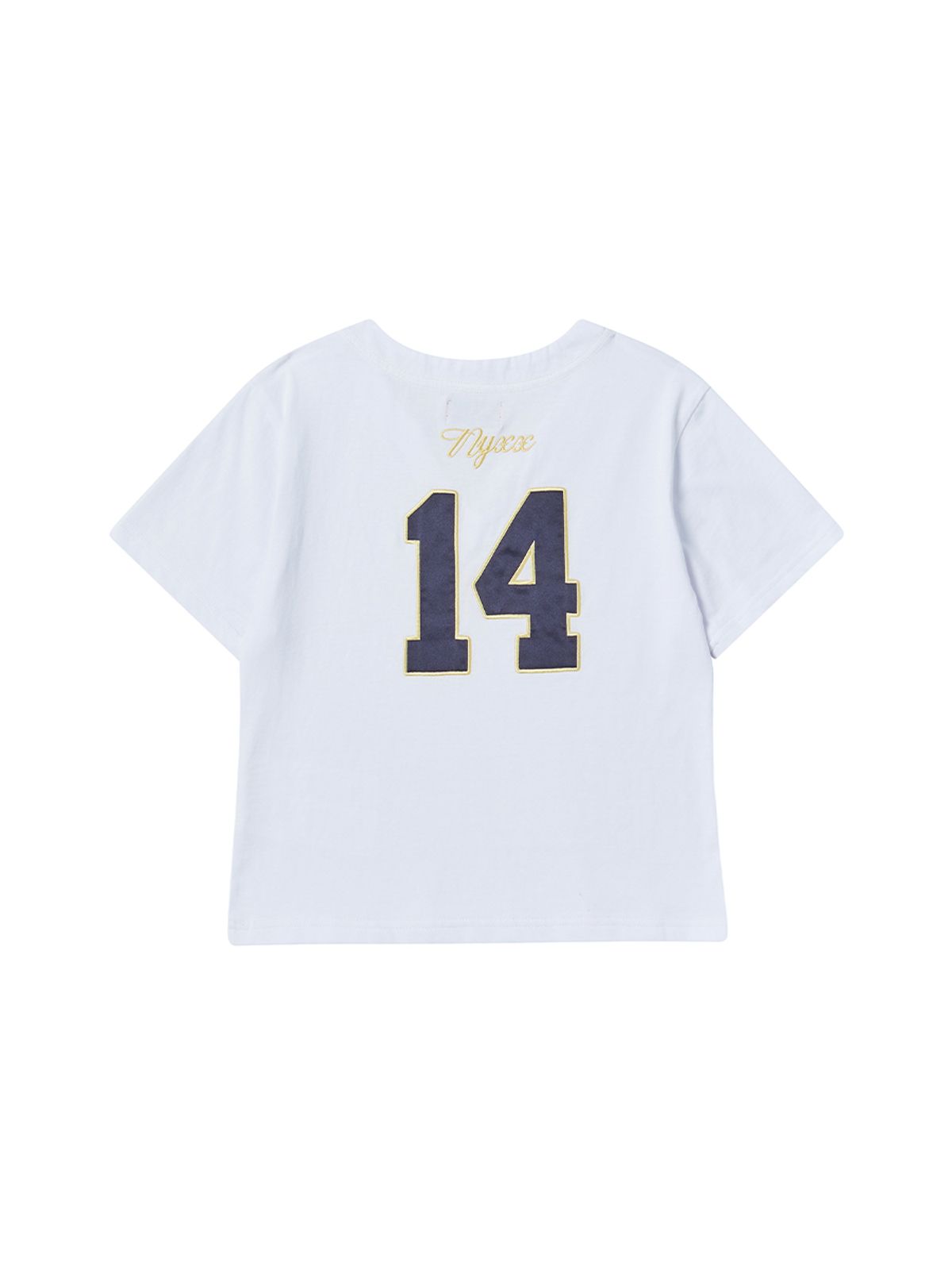 엔와이엑스엑스(NYXX) CROP UNIFORM NUMBER 14 TEE WHITE