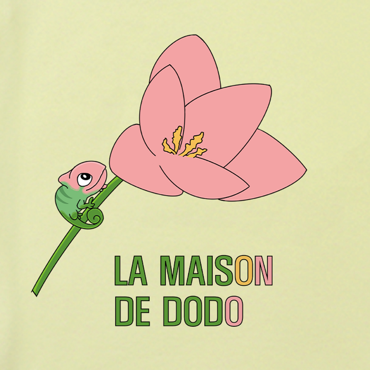 라메종드도도(LA MAISON DE DODO) Basic Dodo Short Sleeve T-Shirt with Color Changing Charmeleon (Lemon Yellow)_반팔티