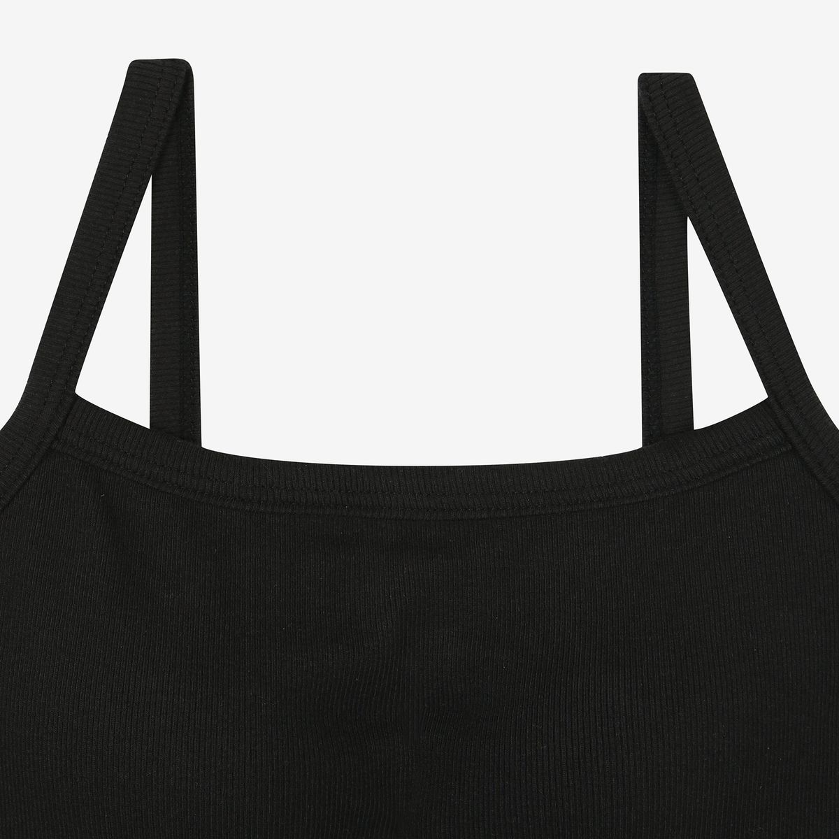 휠라언더웨어(FILA UNDERWEAR) 몰드 부착형 골지 미들 브라탑(FI4ITG2101FBLK)