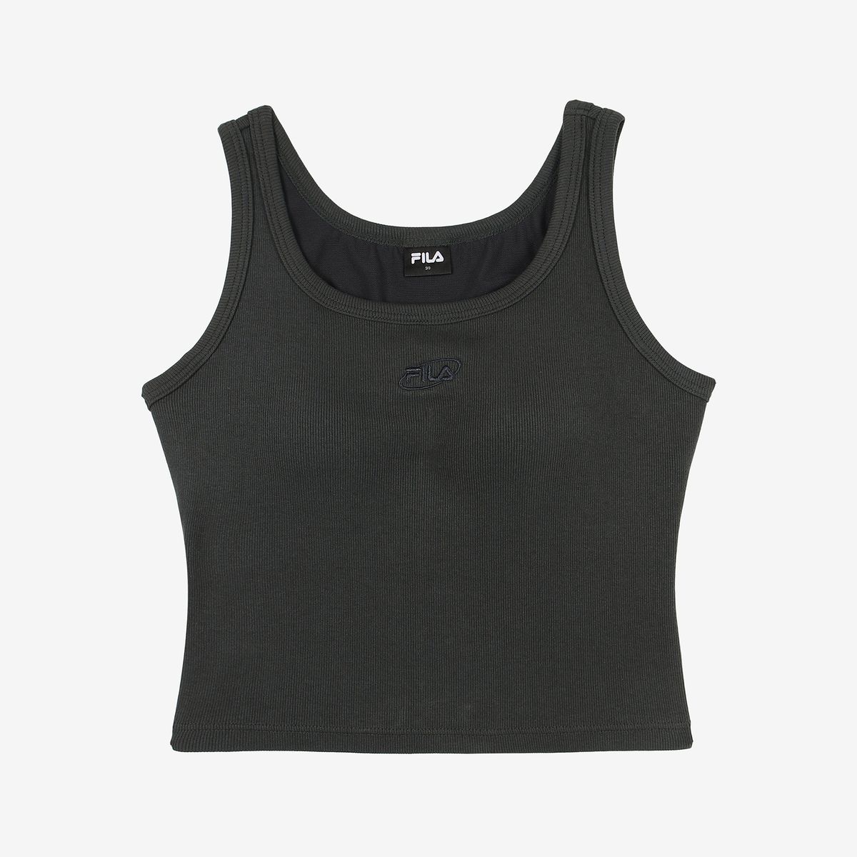 휠라언더웨어(FILA UNDERWEAR) 몰드 부착형 골지 스퀘어넥 미들 브라탑(FI4ITG2102FCGY)